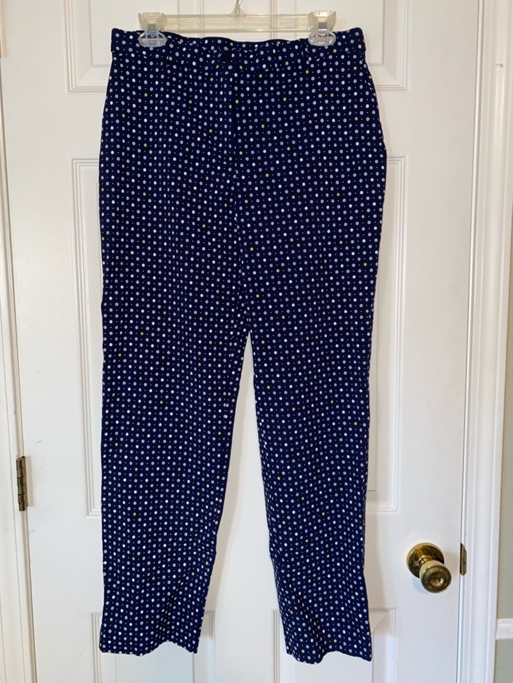 Allison Daley Navy Blue Polka Dot Trousers